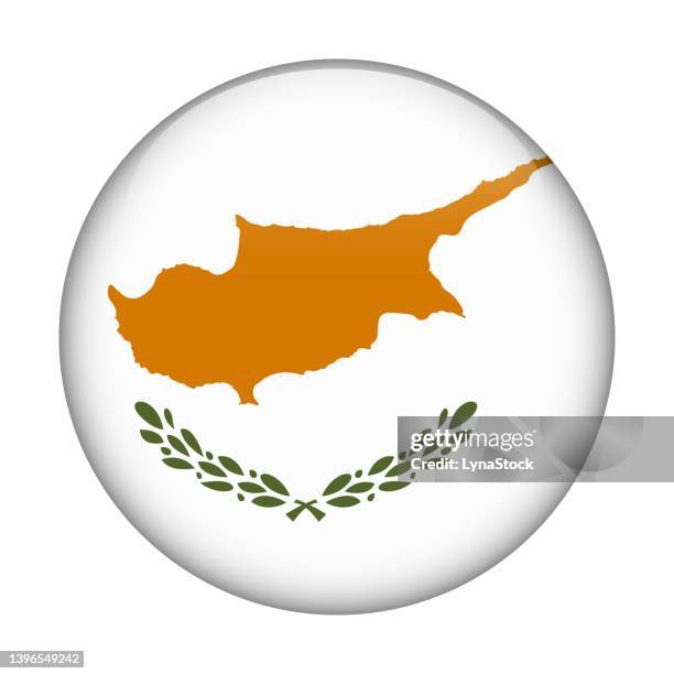 stockillustraties, clipart, cartoons en iconen met cyprus national flag. vector icon. glass button for web, app, ui. glossy banner. - cyprus