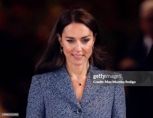 Catherine, Duchess of Cambridge attends the official opening of the Glade of Light Memorial at Manchester Cathedral on May 10, 2022 in Manchester,...