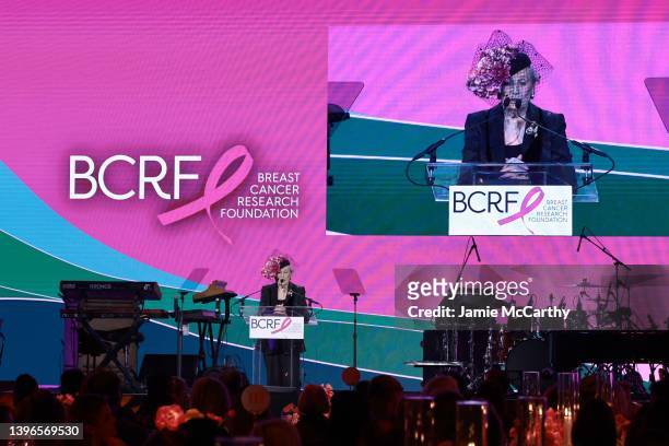 Roz Goldstein speaks onstage during the Breast Cancer Research Foundation Hot Pink Party on May 10, 2022 in New York City.