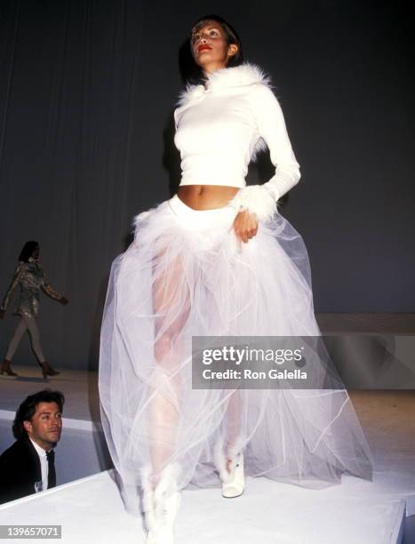 Model Veronica Webb attends the Eighth Annual California Fashion Industry Friends of AIDS Project Los Angeles Benefit Dinner and Fashion Show...