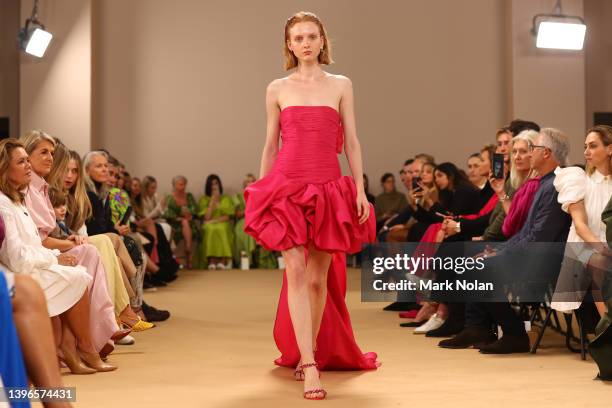 Model walks the runway during the Aje show during Afterpay Australian Fashion Week 2022 Resort '23 Collections at the Museum of Contemporary Art on...