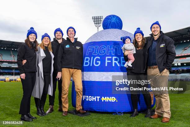 Lauren Daniher, Jan Daniher, Ben Daniher, Neale Daniher, Billie Daniher, Bec Daniher and Drew Howell pose for a photograph during the FightMND Launch...