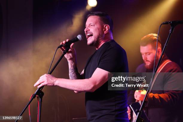 Ty Herndon performs on stage during a Music Memorial for Jeff Carson at Nashville Palace on May 10, 2022 in Nashville, Tennessee.