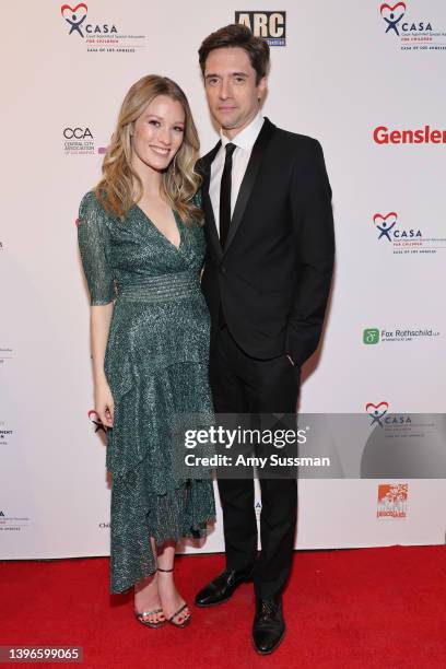 Ashley Grace and Topher Grace attend the 10th Annual CASA/LA Benefit REIMAGINE Gala at Skirball Cultural Center on May 10, 2022 in Los Angeles,...