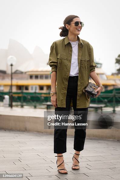 Kishama Meridian wears a Zara jacket and pant with Louis Vuitton News  Photo - Getty Images