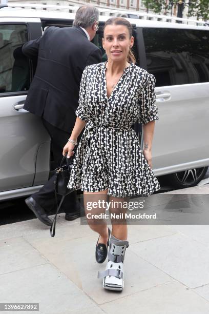 Coleen Rooney arrives at Royal Courts of Justice, Strand on May 11, 2022 in London, England. Coleen Rooney, wife of Derby County manager Wayne...