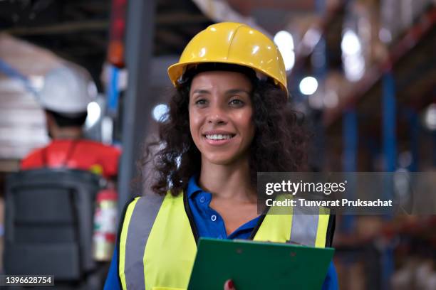 safety engineers working  in warehouse. - quality control inspectors stock pictures, royalty-free photos & images