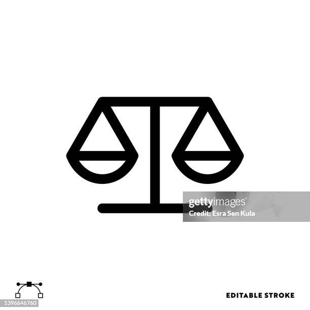 equality line icon with editable stroke. suitable for web page, mobile app, ui, ux and gui design. - justice stock illustrations