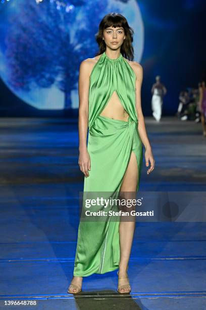 Model walks the runway in designs by Anna Quan during Afterpay's Future of Fashion show during Afterpay Australian Fashion Week 2022 Resort '23...