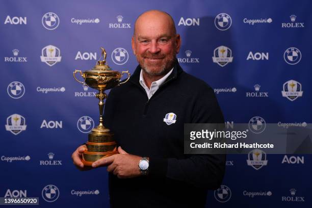 Thomas Bjorn of Denmark, pictured here on May 4th 2022, is named as Henrik Stenson's first European 2023 Ryder Cup Vice Captain on May 11, 2022 in...