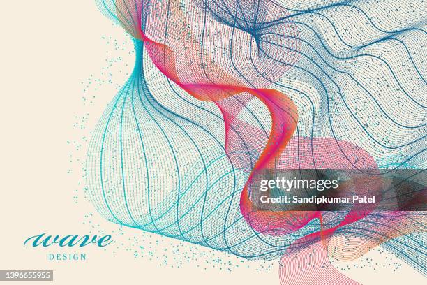 stockillustraties, clipart, cartoons en iconen met abstract background with a colored dynamic waves - meerdere lagen effect