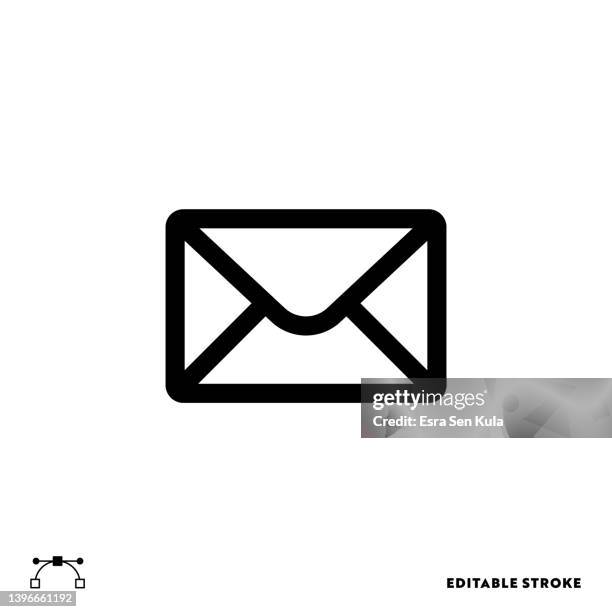 message line icon with editable stroke. suitable for web page, mobile app, ui, ux and gui design. - email icon stock illustrations