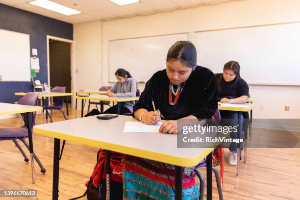 female high school student - american tribal culture stock pictures, royalty-free photos & images