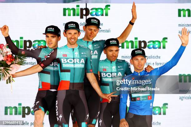 Giovanni Aleotti of Italy, Ben Zwiehoff of Germany, Patrick Gamper of Austria, Cesare Benedetti of Poland and Lennard Kämna of Germany and Team Bora...