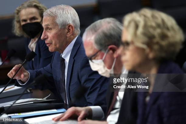 Director of National Institute of Allergy and Infectious Diseases Anthony Fauci testifies during a hearing before the Labor, Health and Human...