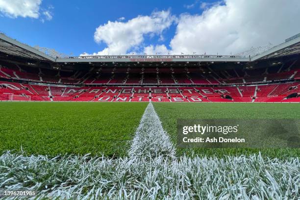 General view of Old Trafford ahead of the FA Youth Cup Final between Manchester United U18s and Nottingham Forest U18s at Old Trafford on May 11,...