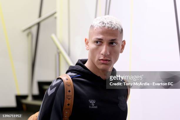 Richarlison before the Premier League match between Watford and Everton at Vicarage Road on May 11, 2022 in Liverpool, England.