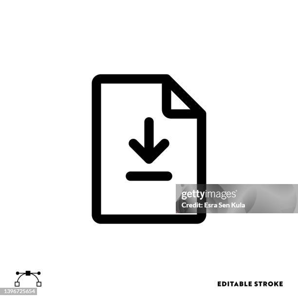 stockillustraties, clipart, cartoons en iconen met download file line icon design with editable stroke. suitable for web page, mobile app, ui, ux and gui design. - e reader