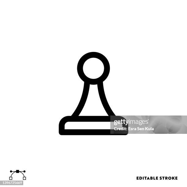 pawn line icon design with editable stroke. suitable for web page, mobile app, ui, ux and gui design. - queen-chess-piece-clip-art stock illustrations