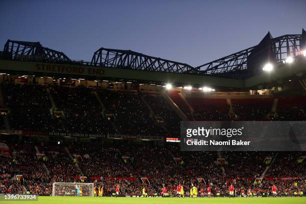 General view of play during the FA Youth Cup Final match between Manchester United and Nottingham Forest at Old Trafford on May 11, 2022 in...