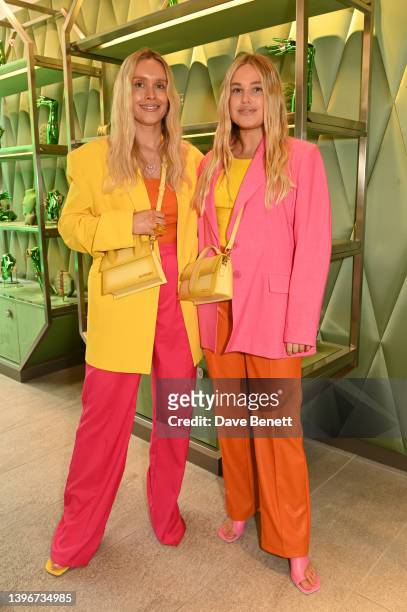 Olivia Minns and Alice Minns attend the VIP Event at Swarovski Oxford Street on May 11, 2022 in London, England.