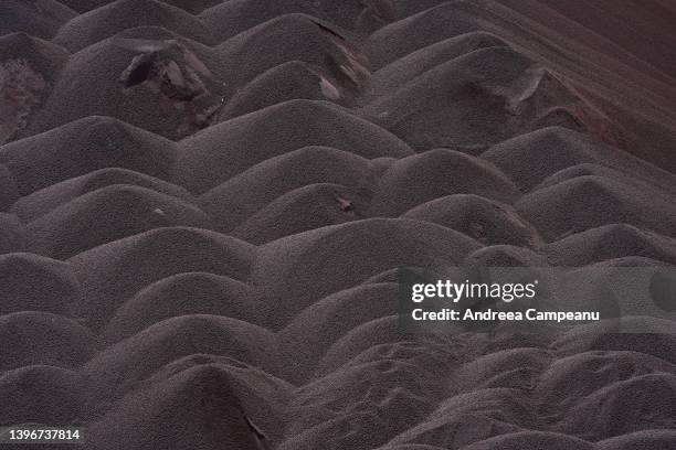 Stockpiles of iron ore in the Comvex SA terminal at the Port of Constanta on May 11, 2022 in Constanta, Romania. With Ukrainian port closures since...