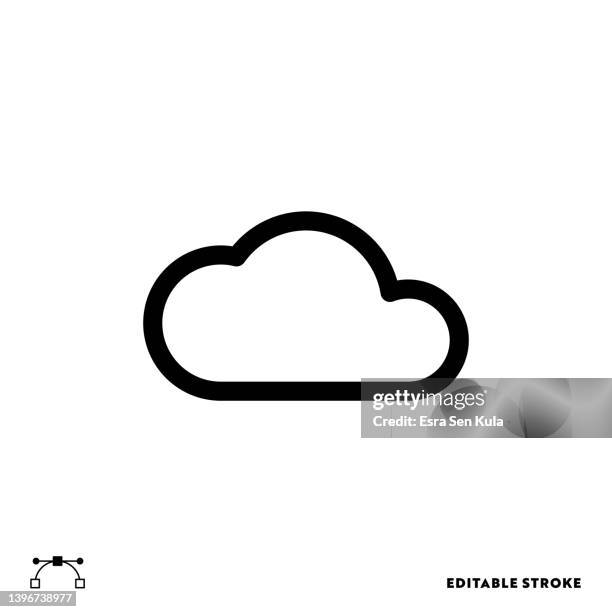 cloud line icon design with editable stroke. suitable for web page, mobile app, ui, ux and gui design. - cloud computing white background stock illustrations
