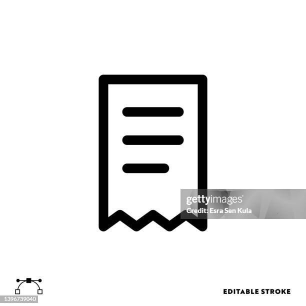 receipt line icon design with editable stroke. suitable for web page, mobile app, ui, ux and gui design. - receipt isolated stock illustrations