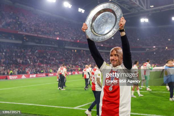 Head coach Erik ten Hag of Ajax after the Dutch Eredivisie match between Ajax and SC Heerenveen at Johan Cruijff ArenA on May 11, 2022 in Amsterdam,...