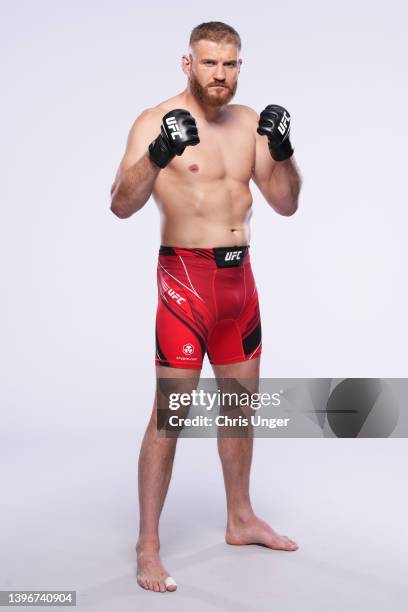 Jan Blachowicz poses for a portrait during a UFC photo session on May 11, 2022 in Las Vegas, Nevada.