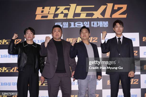 South Koran actor Ma Dong-Seok aka Don Lee attends "The Roundup" Press Conference on May 11, 2022 in Seoul, South Korea. The film will open on May 18...