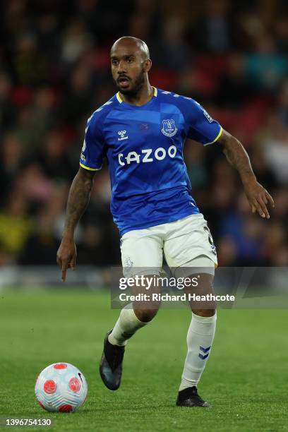 Fabian Delph of Everton in action during the Premier League match between Watford and Everton at Vicarage Road on May 11, 2022 in Watford, England.