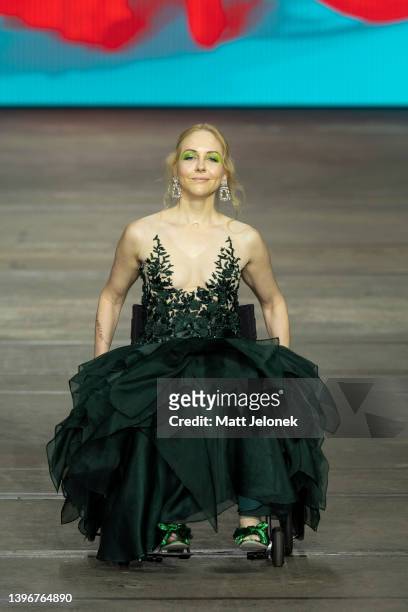 Model is seen on the runway during the Adaptive Clothing Collective show during Afterpay Australian Fashion Week 2022 Resort '23 Collections at...