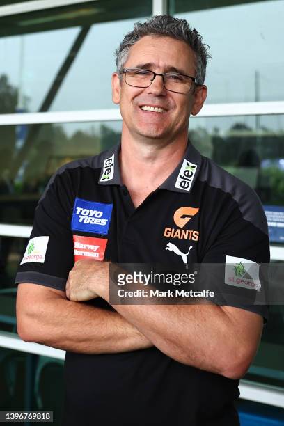 Leon Cameron smiles during a GWS Giants AFL press conference at Giants HQ on May 12, 2022 in Sydney, Australia.