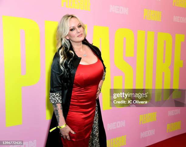 Stormy Daniels attends the Los Angeles Premiere Of Neon's "Pleasure" at Linwood Dunn Theater on May 11, 2022 in Los Angeles, California.