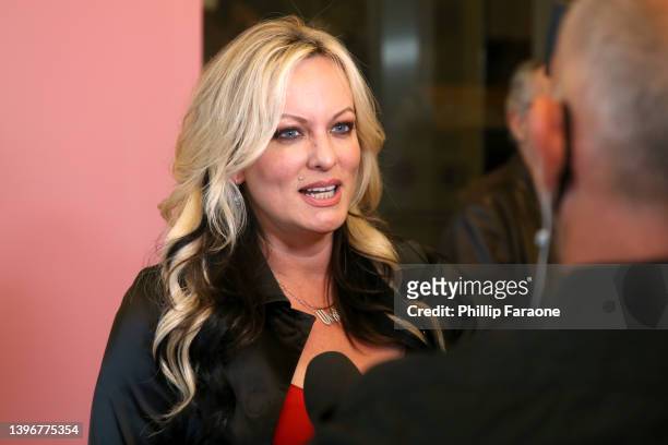 Stormy Daniels attends the Los Angeles Premiere Of Neon's "Pleasure" at Linwood Dunn Theater on May 11, 2022 in Los Angeles, California.