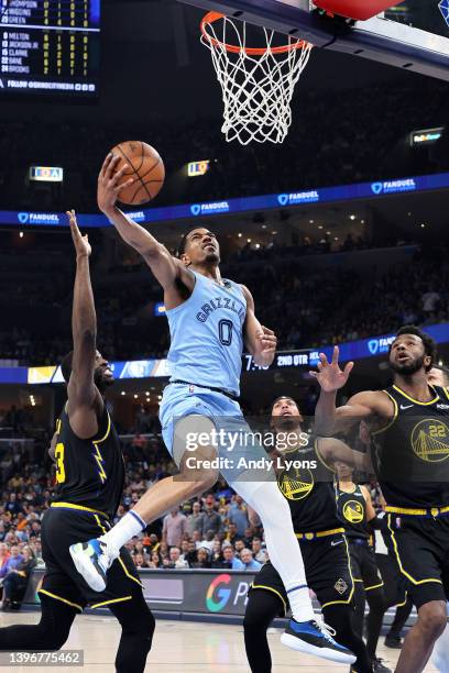 De'Anthony Melton of the Memphis Grizzlies shoots the ball against the Golden State Warriors during the second quarter in Game Five of the 2022 NBA...