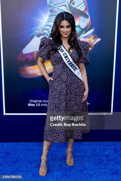 Miss Universe 2021 Harnaaz Sandhu attends Disney+'s "Sneakerella" premiere on May 11, 2022 in New York City.