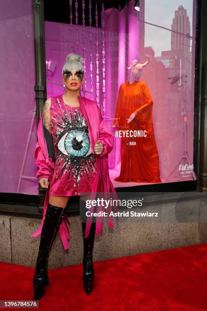 Raja attends RuPaul's Drag Race All Stars 7 Saks Fifth Avenue window display Ruveal and red carpet at Saks Fifth Avenue on May 11, 2022 in New York...