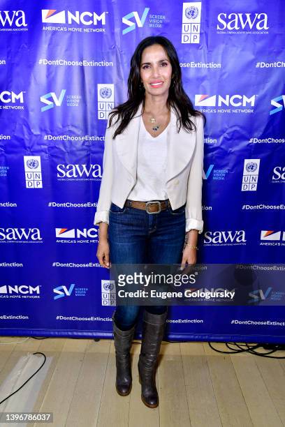 Padma Lakshmi, UNDP Goodwill Ambassador, attends the Don't Choose Extinction Cinema Campaign Launch in partnership with the United Nations...