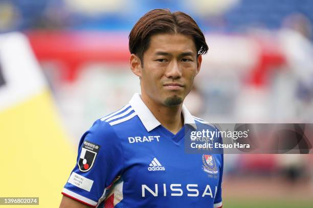 Ryuta Koike of Yokohama F.Marinos looks on during the J.LEAGUE Meiji Yasuda J1 12th Sec. Match between Yokohama F･Marinos and Nagoya Grampus at...