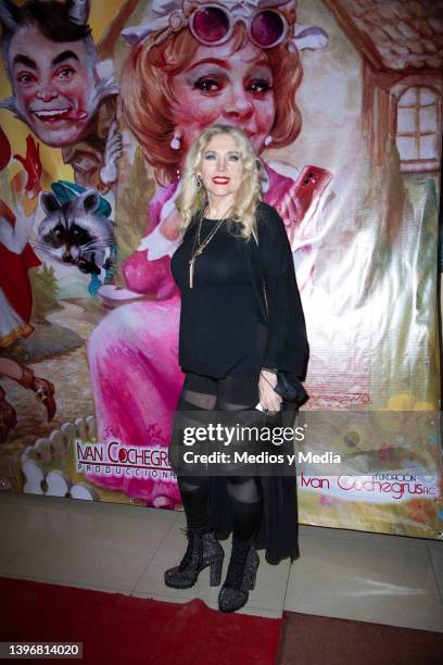 Alicia Encinas poses for photo during premier function of Caperucita, Que onda con tu abuelita play, at Teatro Silvia Pinal on May 11, 2022 in Mexico...