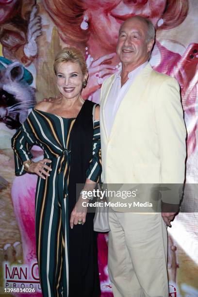 Raquel Bessudo and David Finkelstein pose for photo during premier function of Caperucita, Que onda con tu abuelita play, at Teatro Silvia Pinal on...