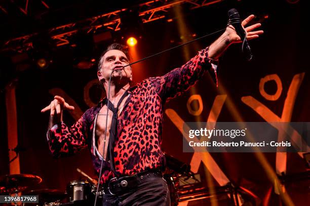 Piero Pelù of Litfiba performs in concert on May 11, 2022 in Rome, Italy.