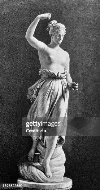 illustrations, cliparts, dessins animés et icônes de statue, hébé plane gracieusement d’un nuage - grèce antique