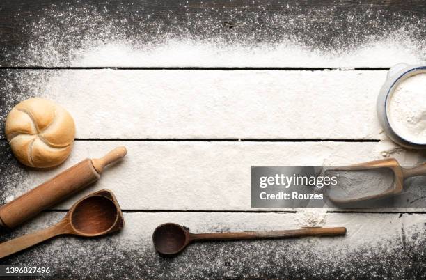 flour background - rolling pin stock pictures, royalty-free photos & images
