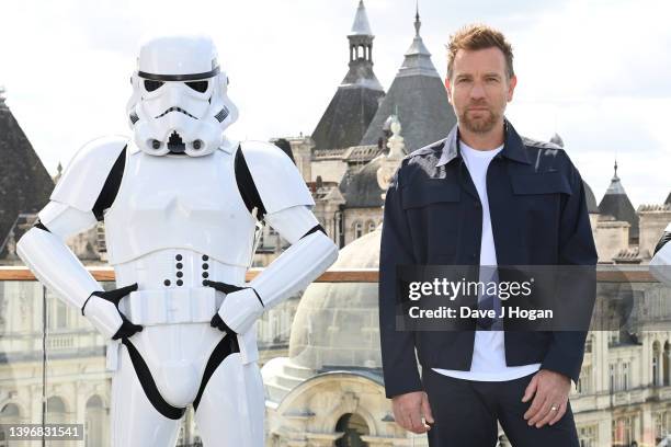 Ewan McGregor attends the "Obi-Wan Kenobi" photocall at Corinthia Hotel London on May 12, 2022 in London, England.