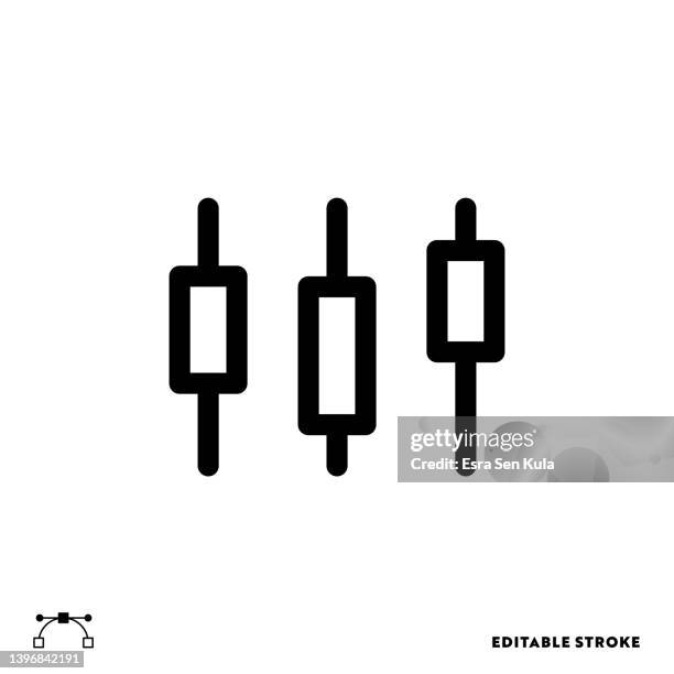 candlestick chart line icon design with editable stroke. suitable for web page, mobile app, ui, ux and gui design. - candle holder stock illustrations
