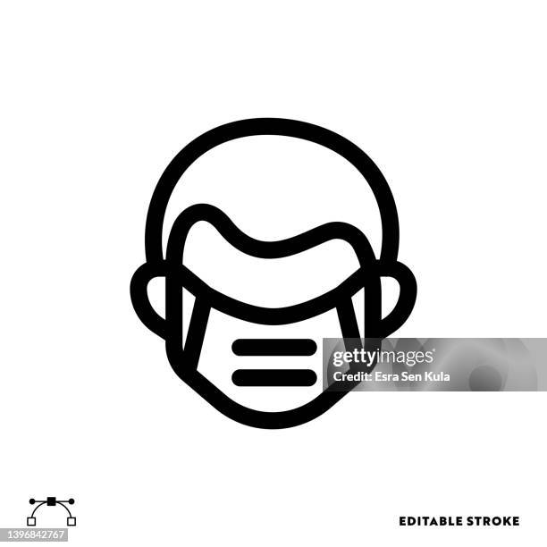 face mask line icon design with editable stroke. suitable for web page, mobile app, ui, ux and gui design. - operating room stock illustrations