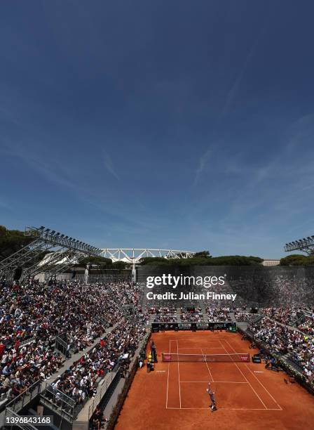 General view of the Grand Stand Arena during the Men's Singles Round 3 match between Karen Khachanov and Stefanos Tsitsipas of Greece on day five of...